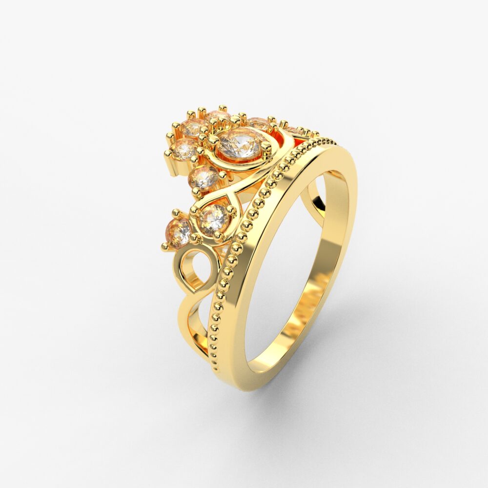 Prsten model 97 od žutog zlata sa cirkonima