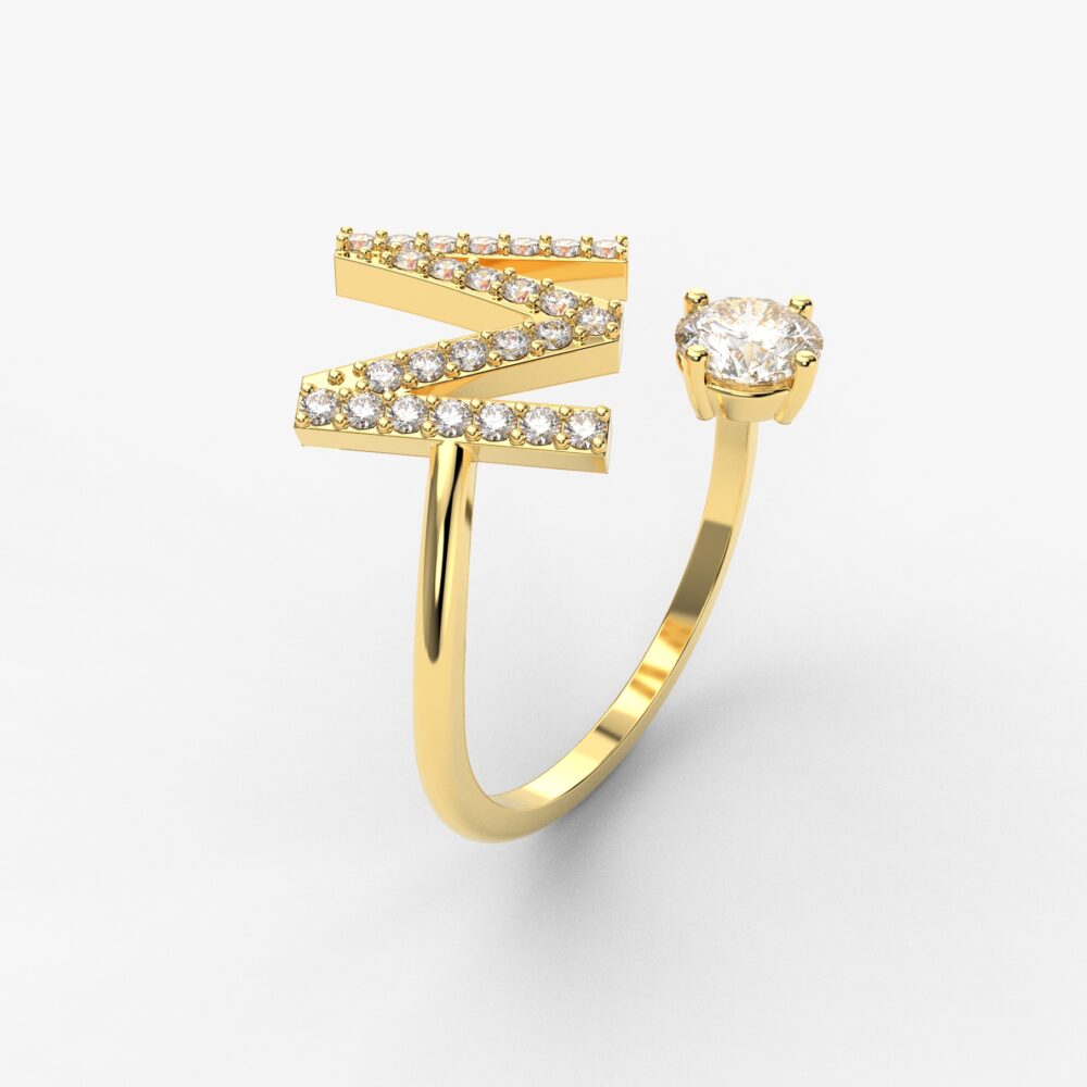 Prsten model 99 od žutog zlata sa brilijantima