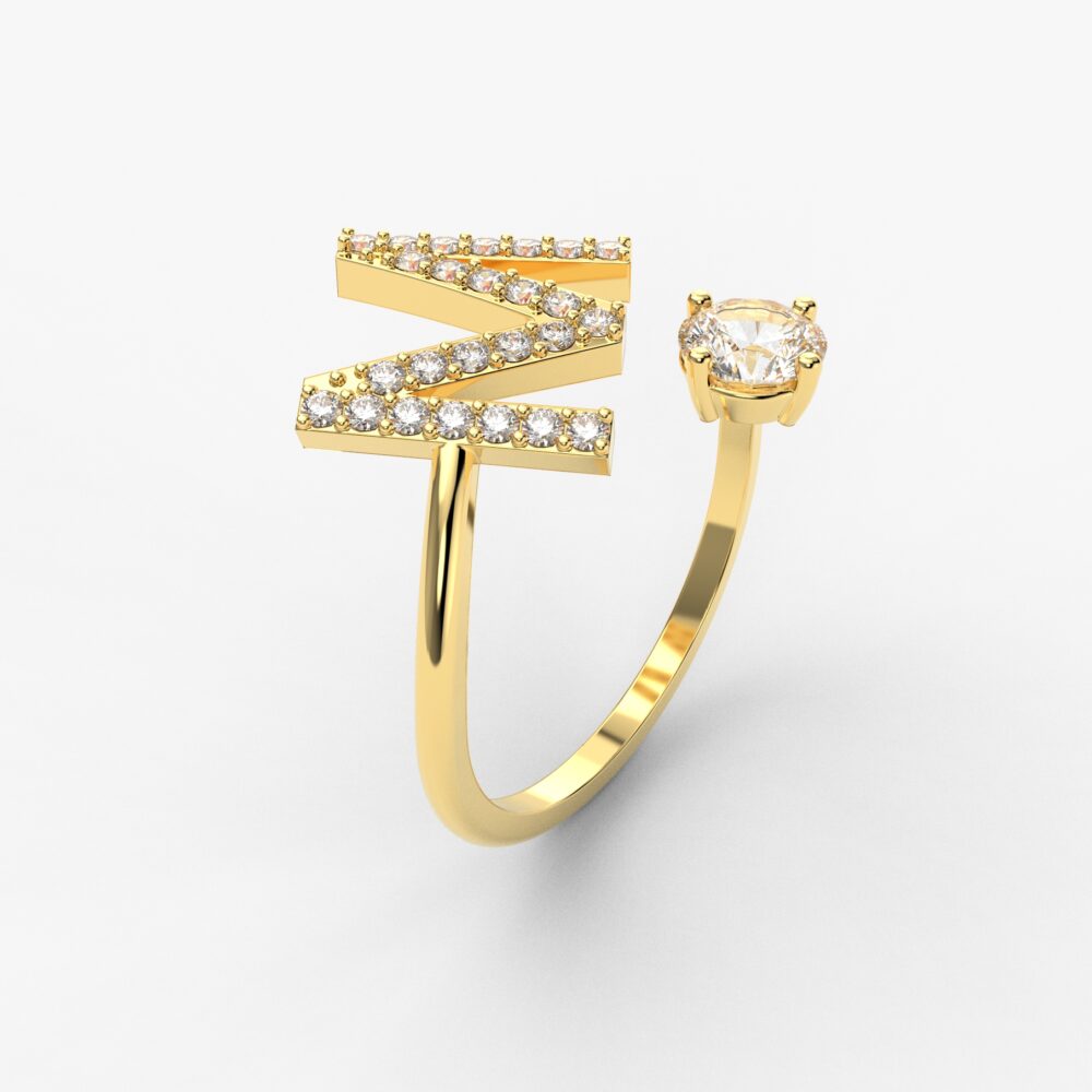 Prsten model 99 od žutog zlata sa cirkonima