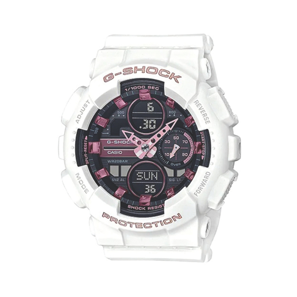 Sportski ženski G-Shock u beloj boji sa multifunkcionalnim displejom i izdržljivom konstrukcijom.