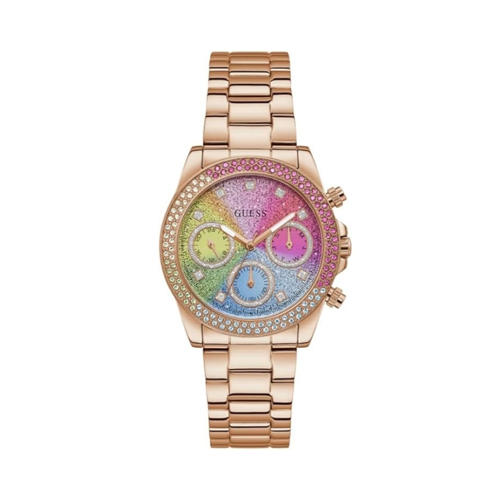 Guess Sol GV0483L3 je neverovatno atraktivan ženski sat iz kolekcije Night Life. Kućište je napravljeno od nerđajućeg čelika