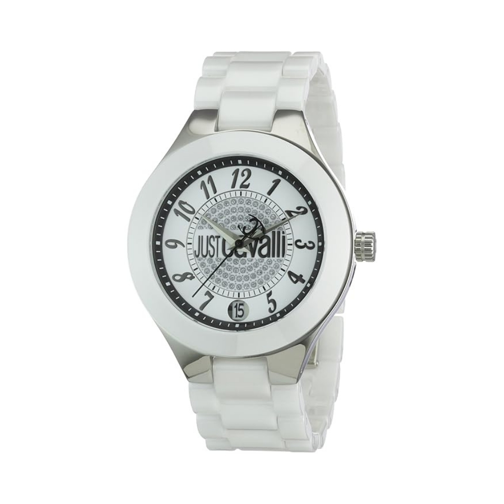 Ženski sat sa keramičkim kaišem u beloj boji. Elegantan kvarcni sat sa vodootpornošću do 30 metara