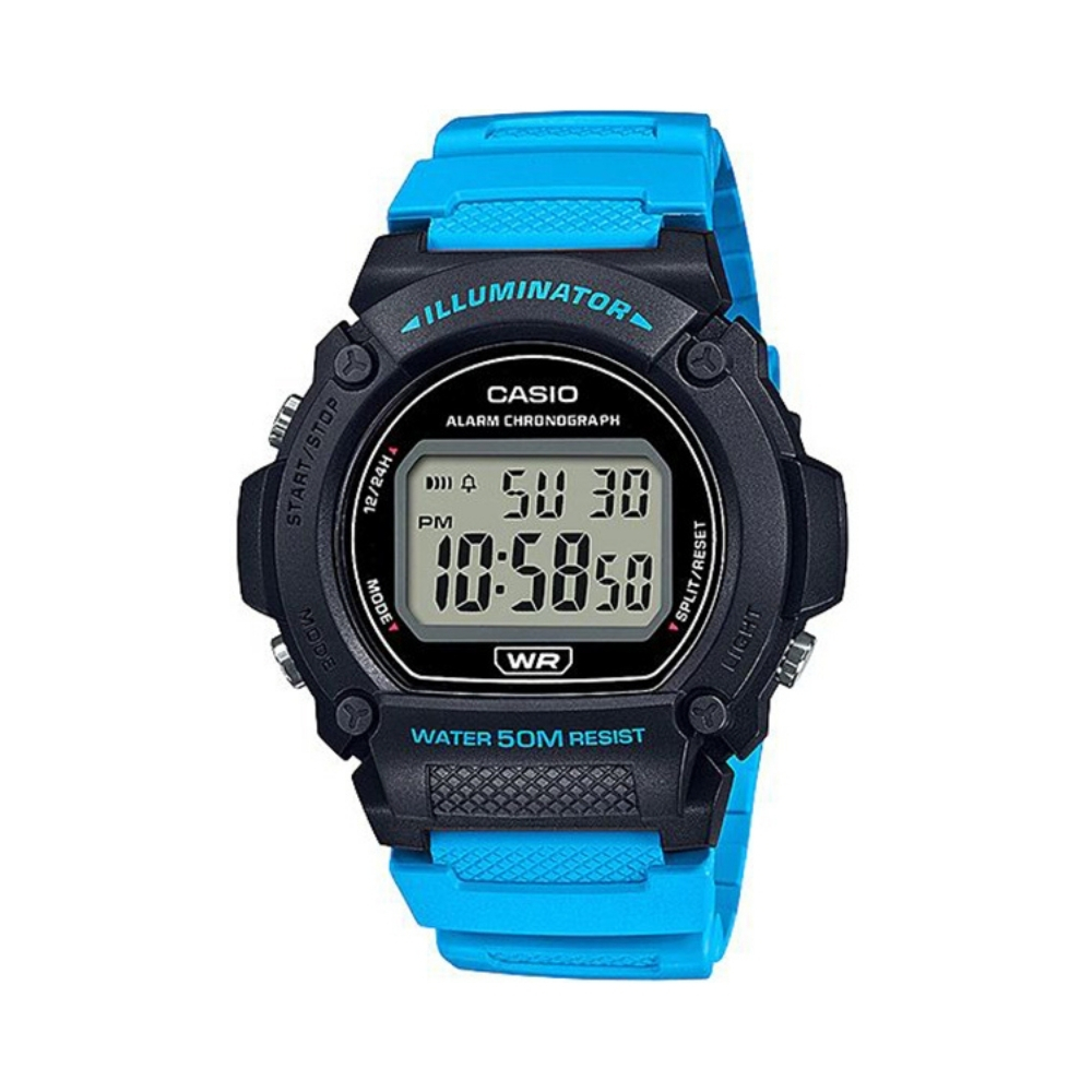 Digitalni sat sa gumenim kaišem i modernim crnim dizajnom