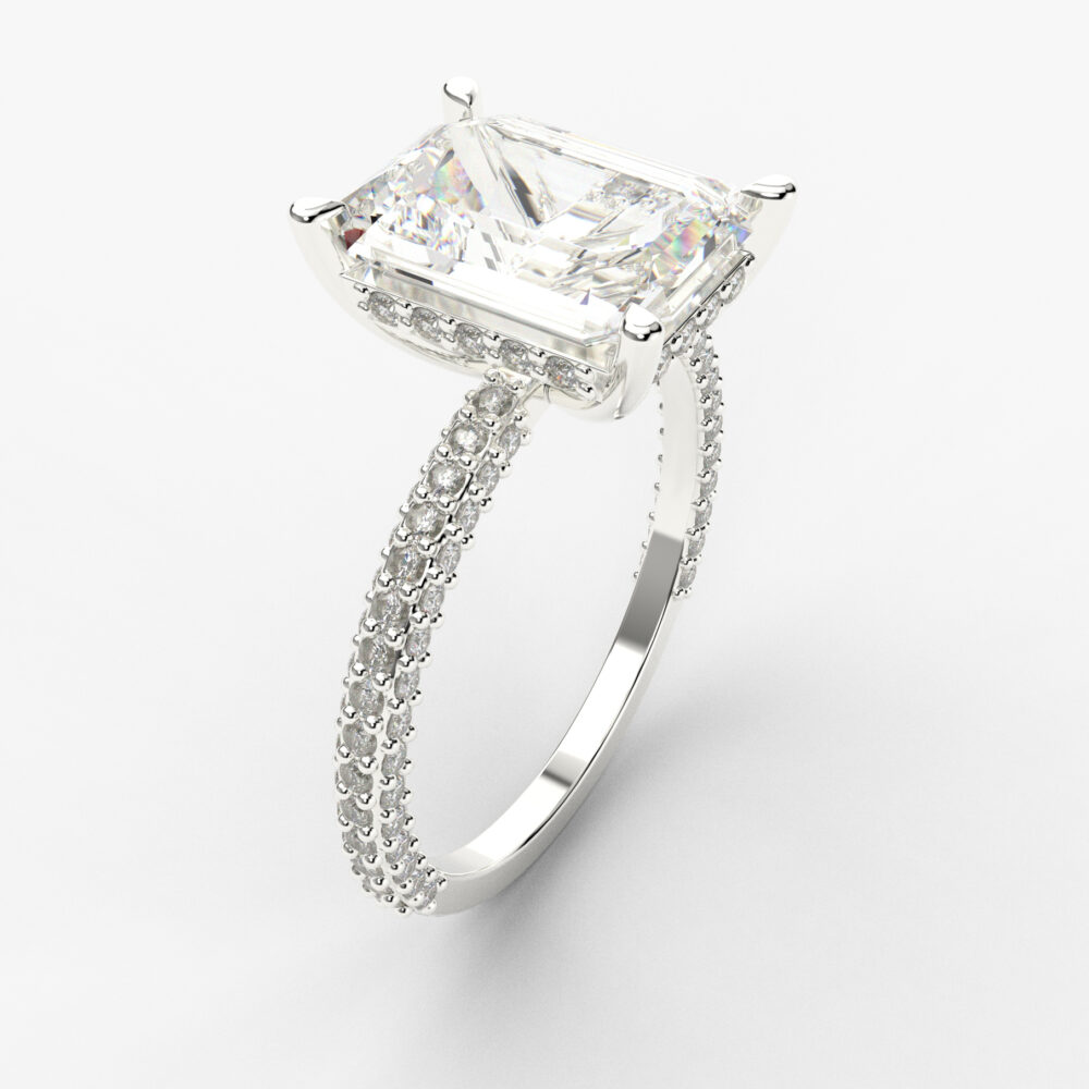 Prsten model 106 od belog zlata sa cirkonima