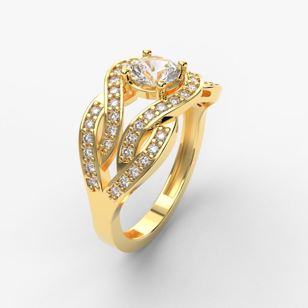 Prsten model 110 od žutog zlata sa cirkonima