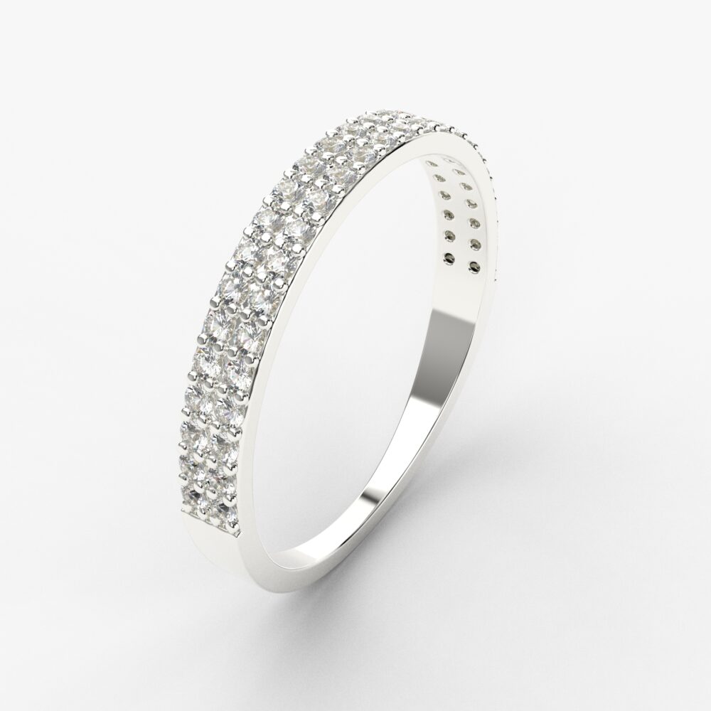 Prsten model 115 od belog zlata sa cirkonima