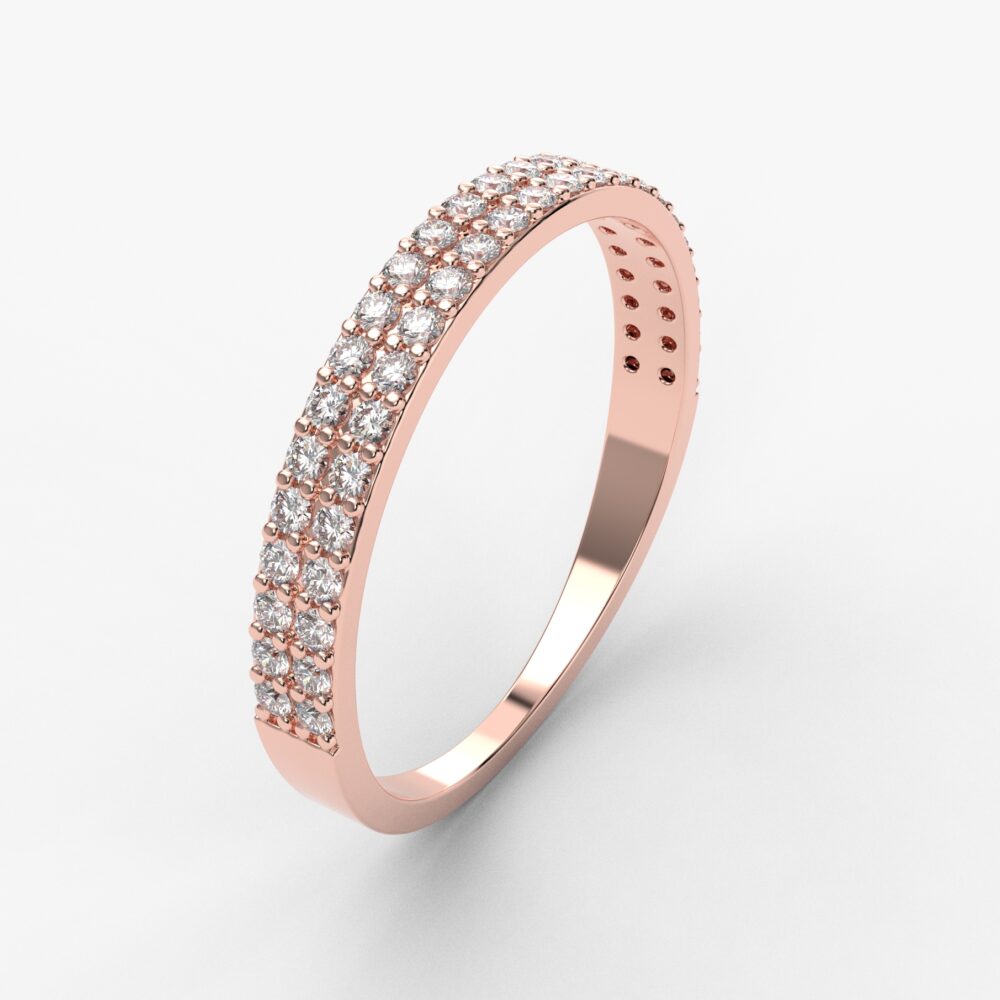 Prsten model 115 od roze zlata sa brilijantima