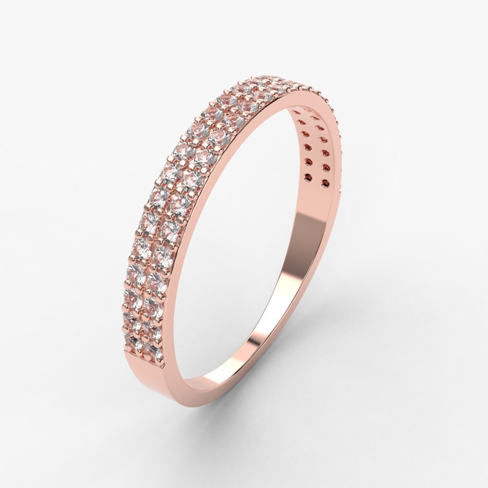 Prsten model 115 od roze zlata sa cirkonima