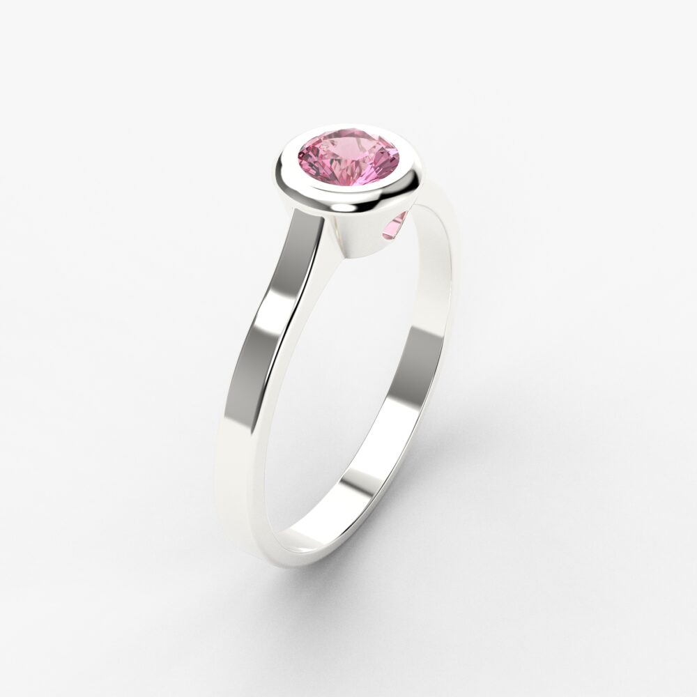 Prsten model 116 od belog zlata sa morganitom