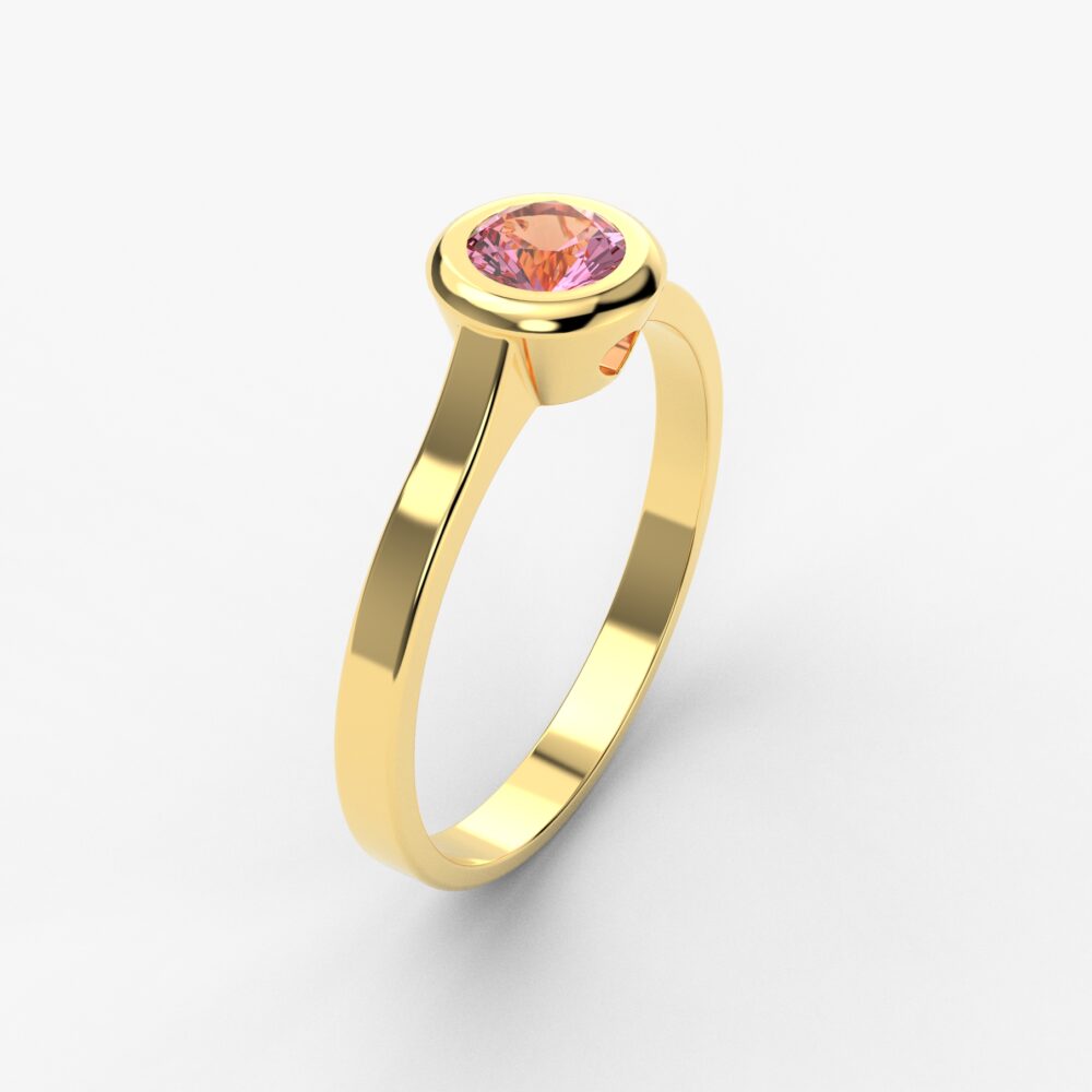 Prsten model 116 od žutog zlata sa morganitom