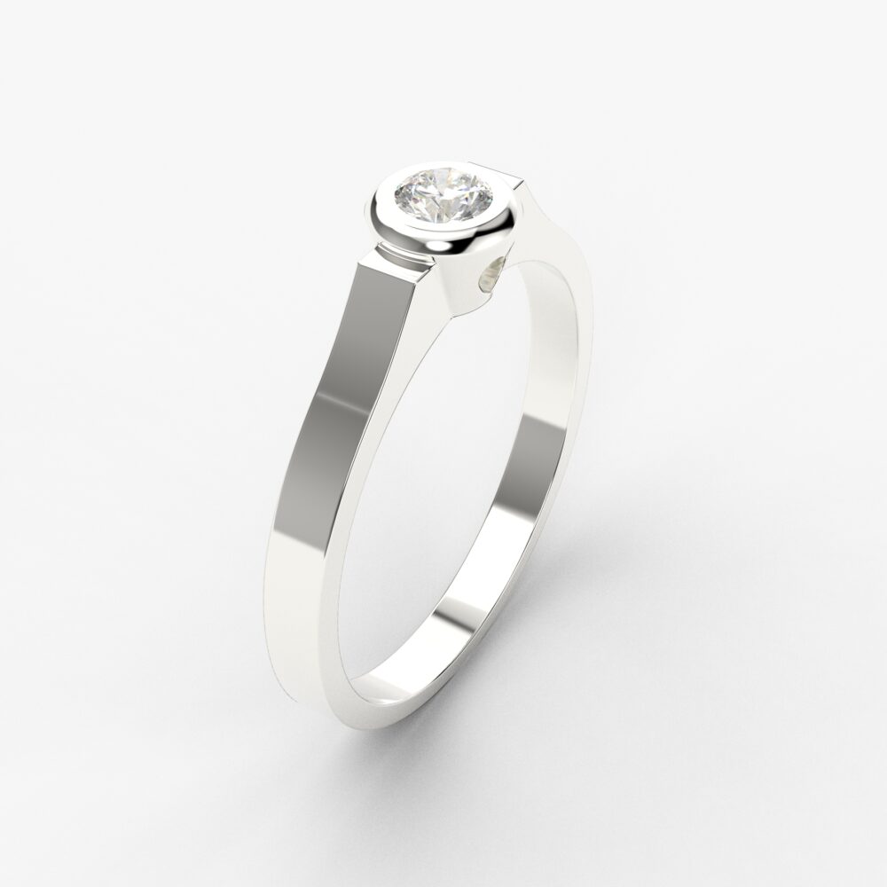 Prsten model 118 od belog zlata sa brilijantima