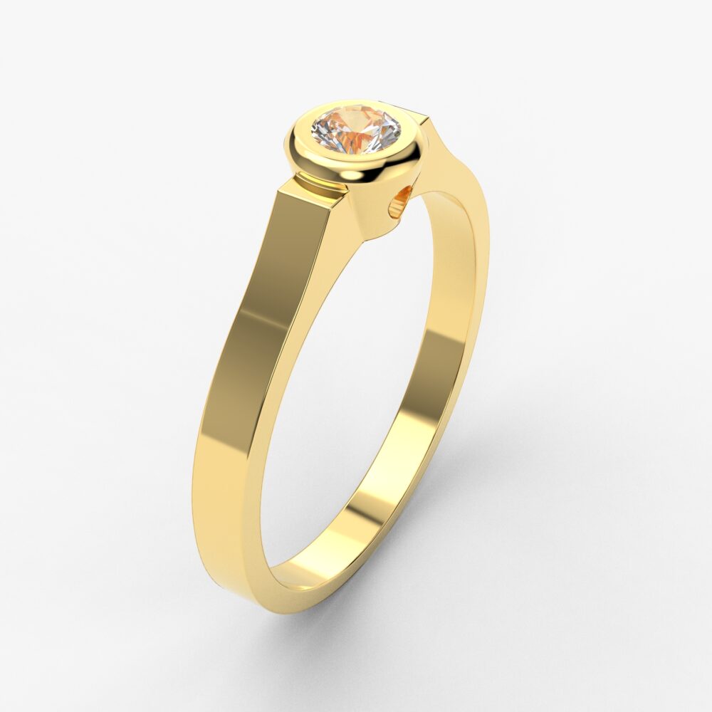 Prsten model 118 od žutog zlata sa cirkonima