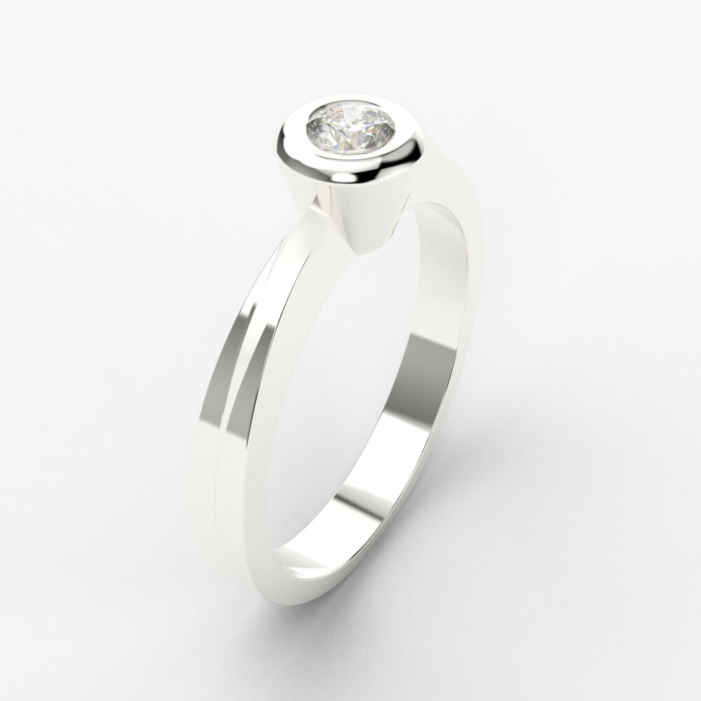 Prsten model 119 od belog zlata sa brilijantima