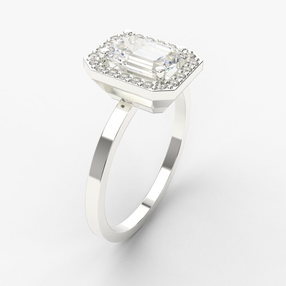 Prsten model 126 od belog zlata sa cirkonima