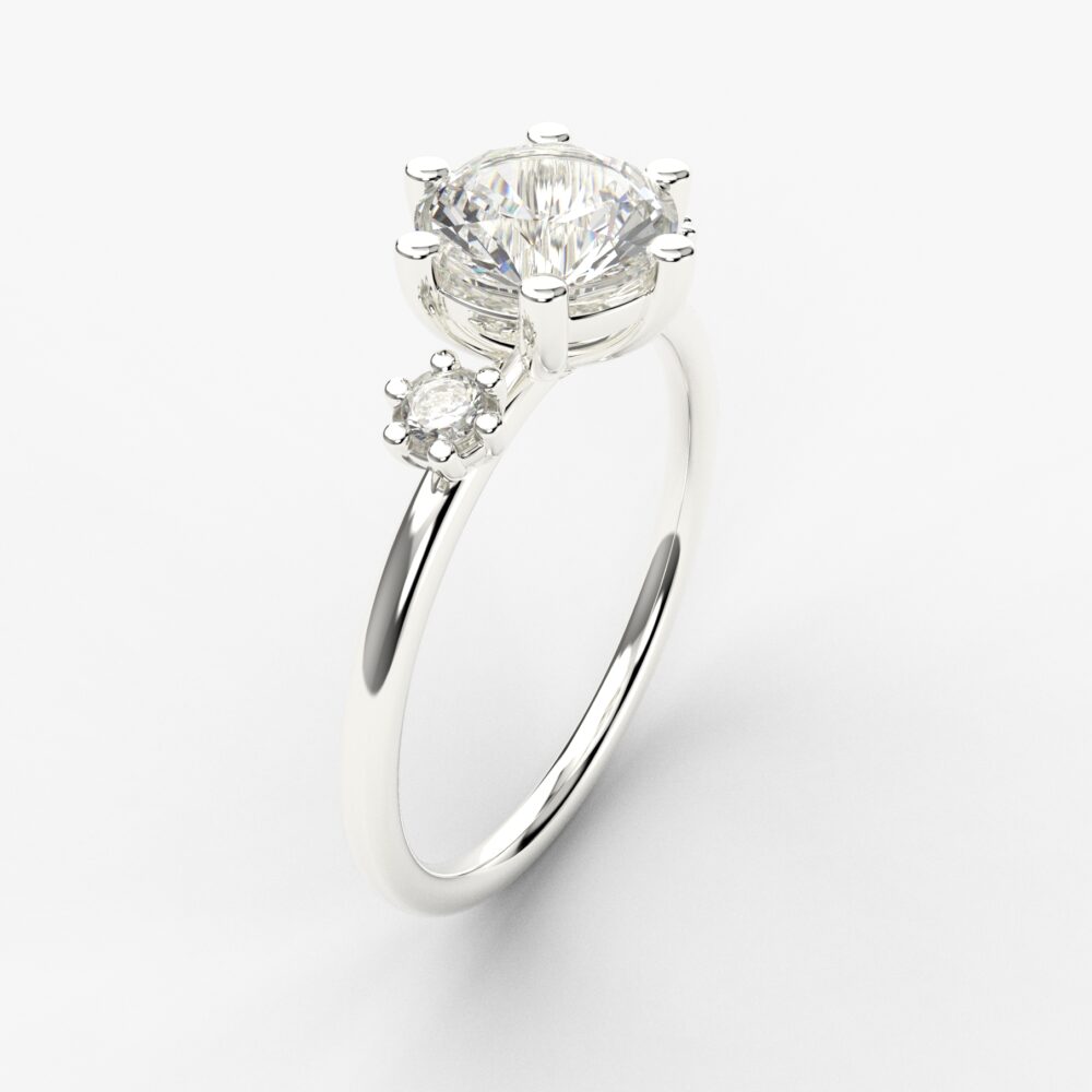 Prsten model 127 od belog zlata sa cirkonima