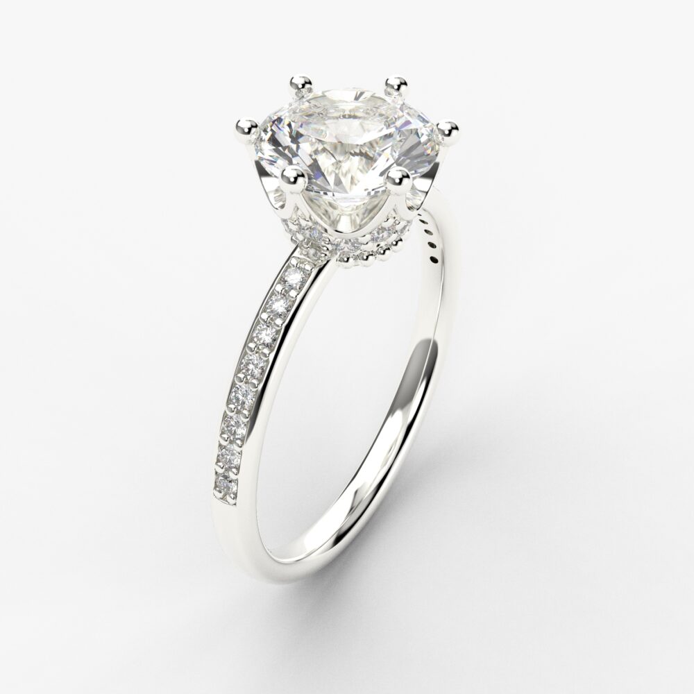 Prsten model 132 od belog zlata sa cirkonima