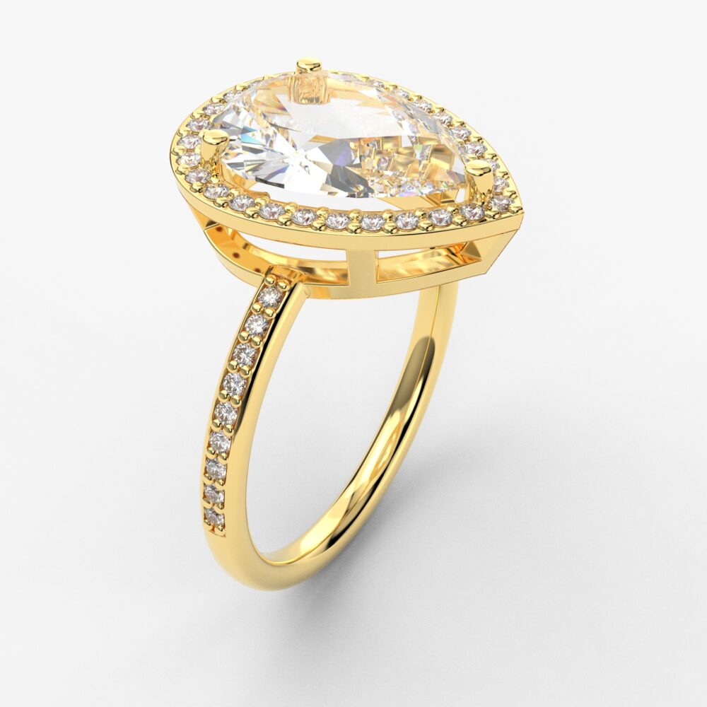 Prsten model 133 od žutog zlata sa cirkonima