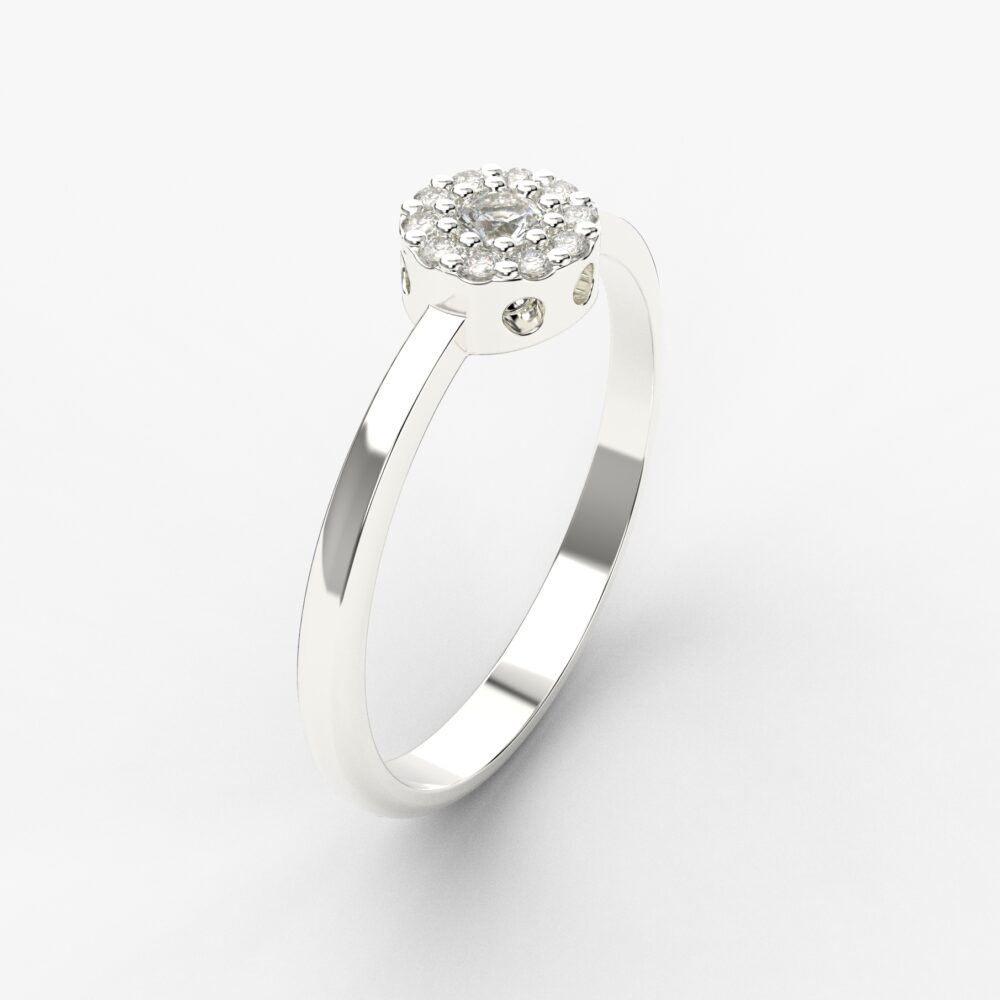 Prsten model 134 od belog zlata sa cirkonima