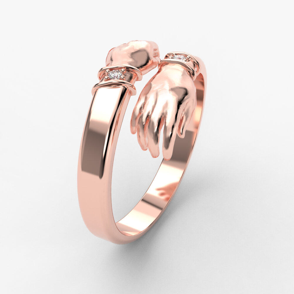 Prsten model 135 od roze zlata sa brilijantima