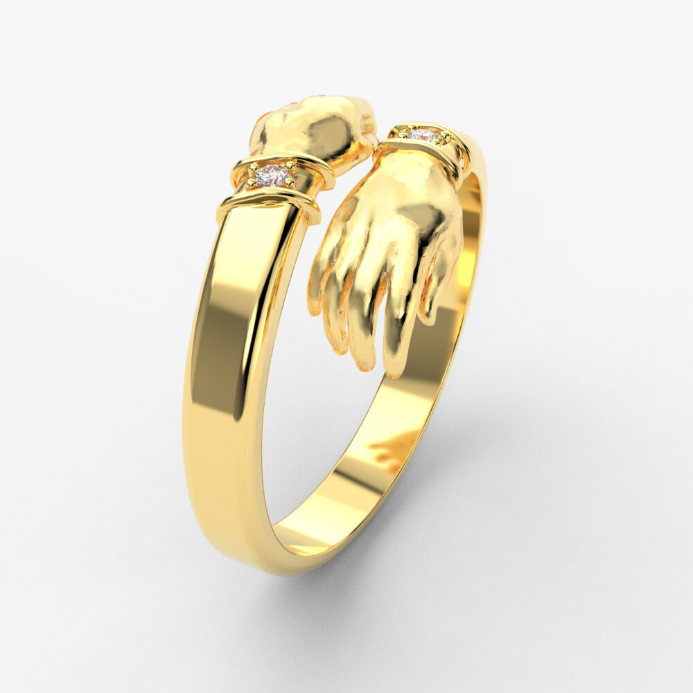 Prsten model 135 od žutog zlata sa brilijantima