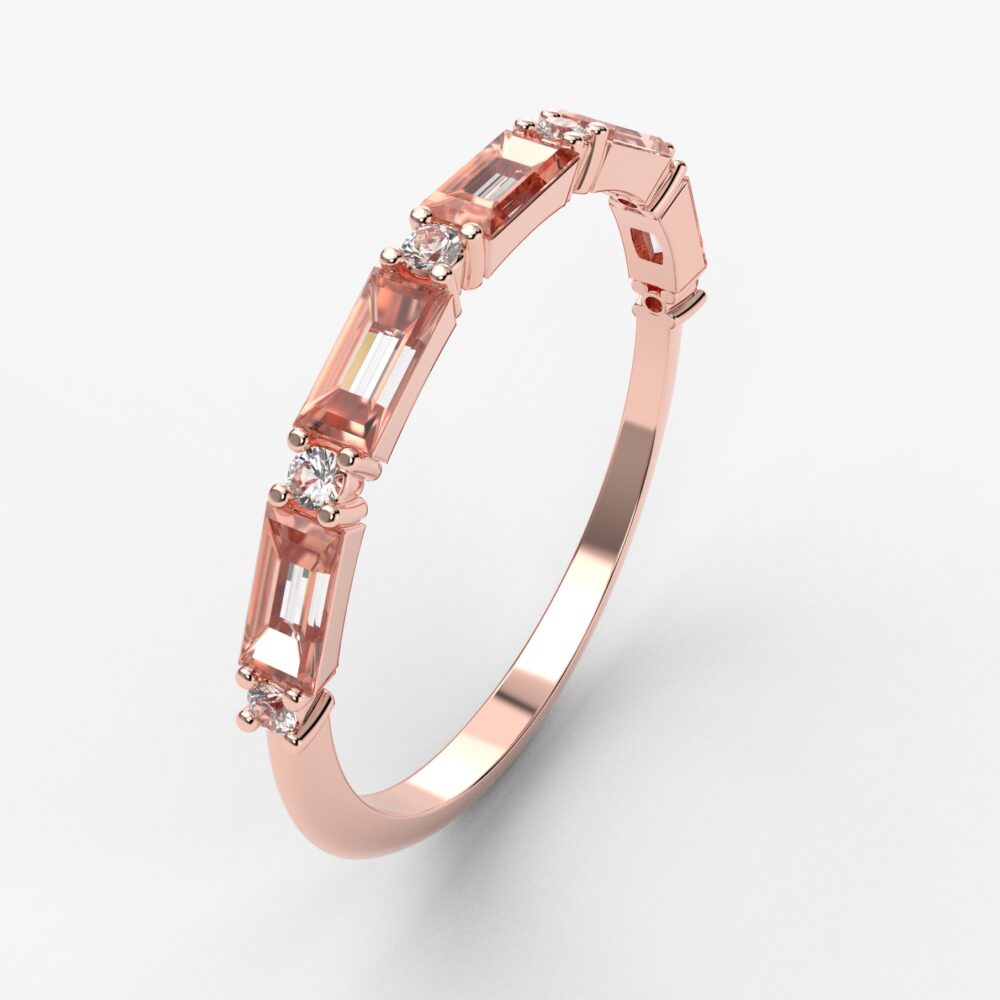 Prsten model 141 od roze zlata sa cirkonima