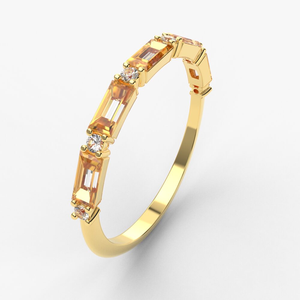 Prsten model 141 od žutog zlata sa cirkonima