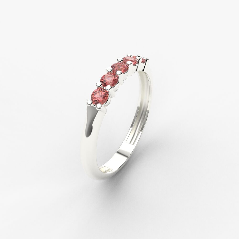 Prsten model 144 od belog zlata sa rubinom