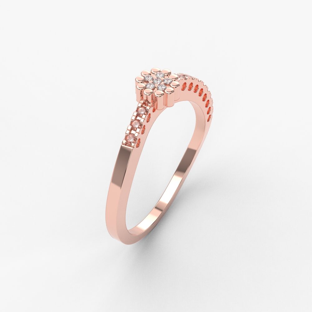 Prsten model 146 od roze zlata sa brilijantima