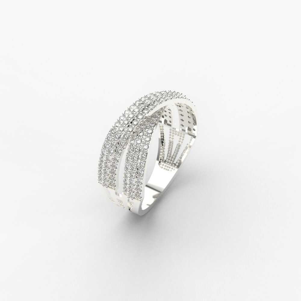 Prsten model 149 od belog zlata sa brilijantima