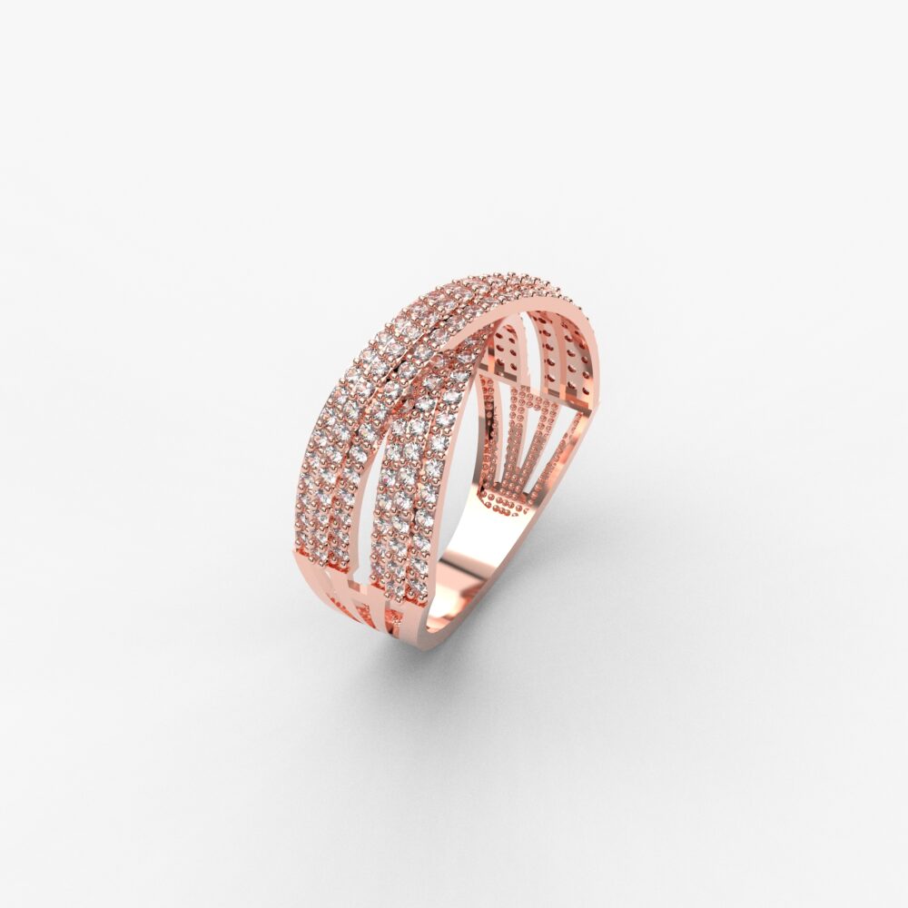 Prsten model 149 od roze zlata sa cirkonima