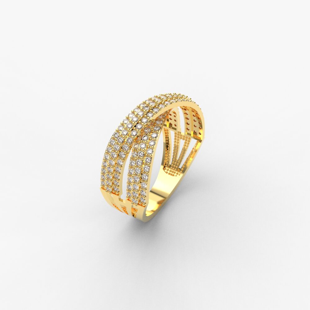 Prsten model 149 od žutog zlata sa brilijantima