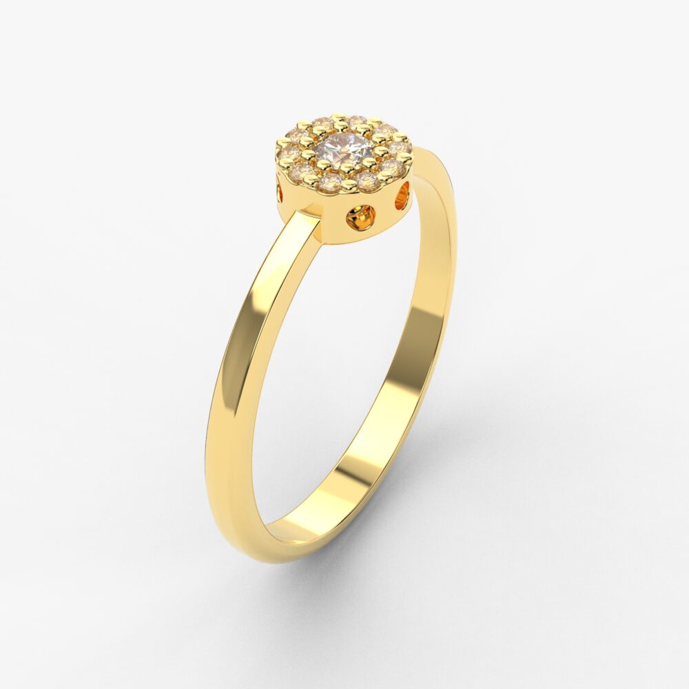 Prsten model 134 od žutog zlata sa brilijantima