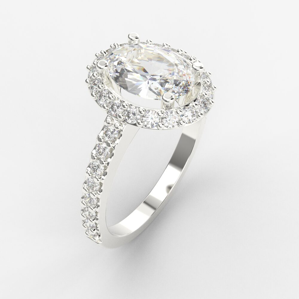 Prsten model 8 od belog zlata sa cirkonima