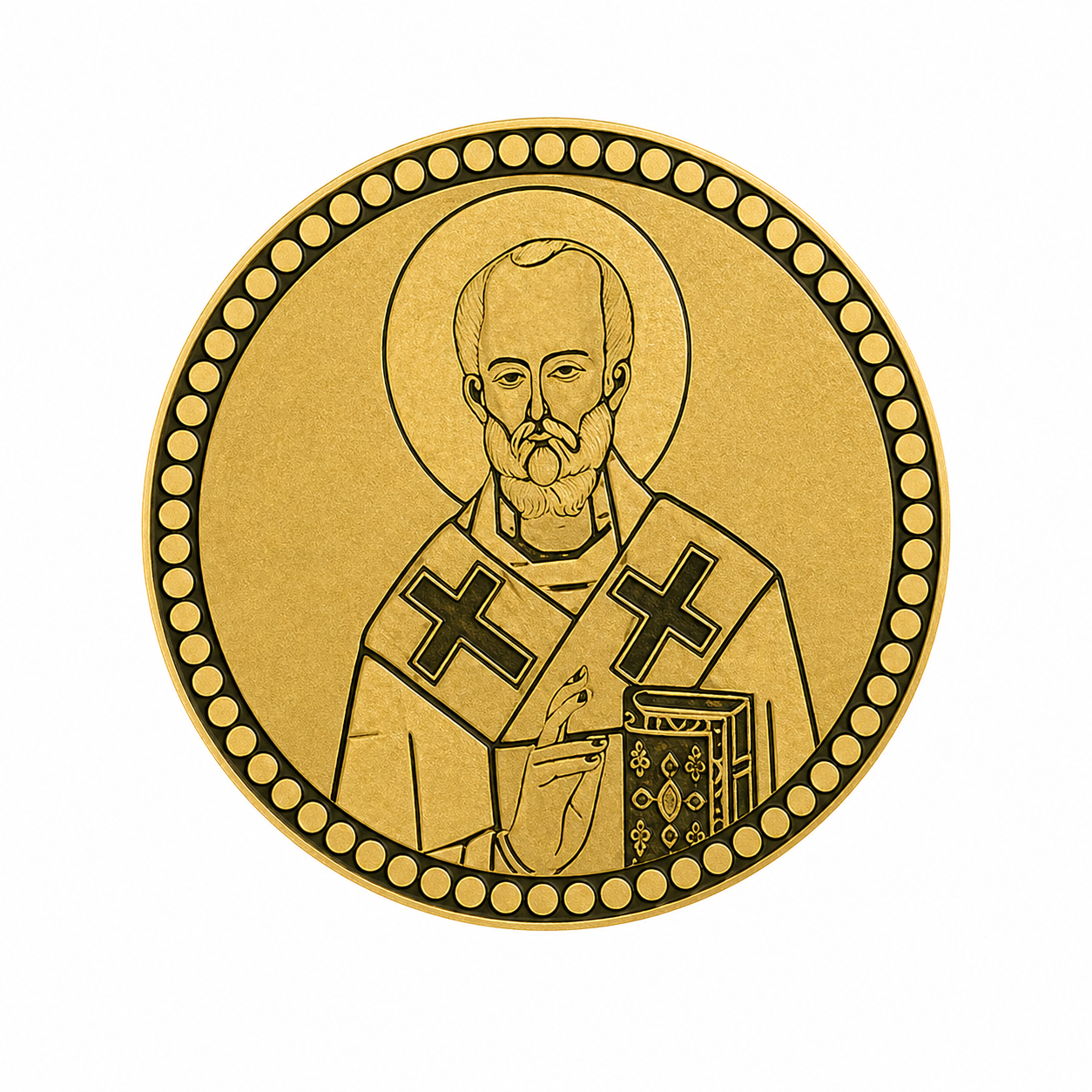 Gravirani zlatnik Sveti Nikola