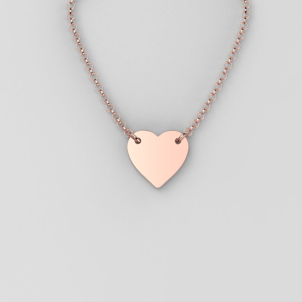 Ogrlica srce od roze zlata O-LA-038-R