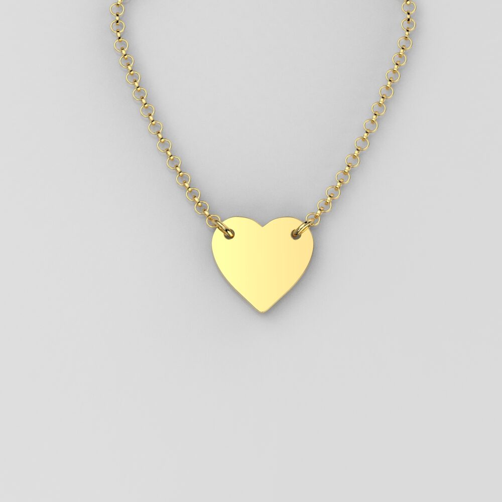 Ogrlica srce od žutog zlata O-LA-038-Z
