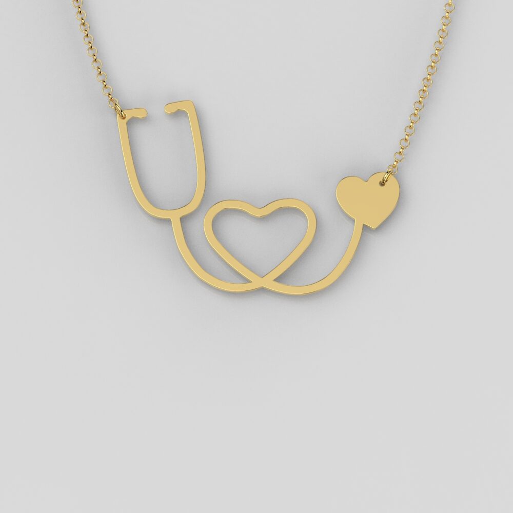 Ogrlica stetoskop2 od žutog zlata O-LA-130-Z