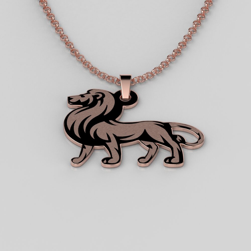 Ogrlica lav od roze zlata O-LA-300-R
