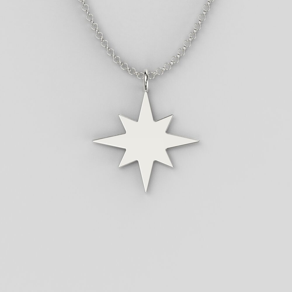Ogrlica zvezda od belog zlata O-LA-309-B