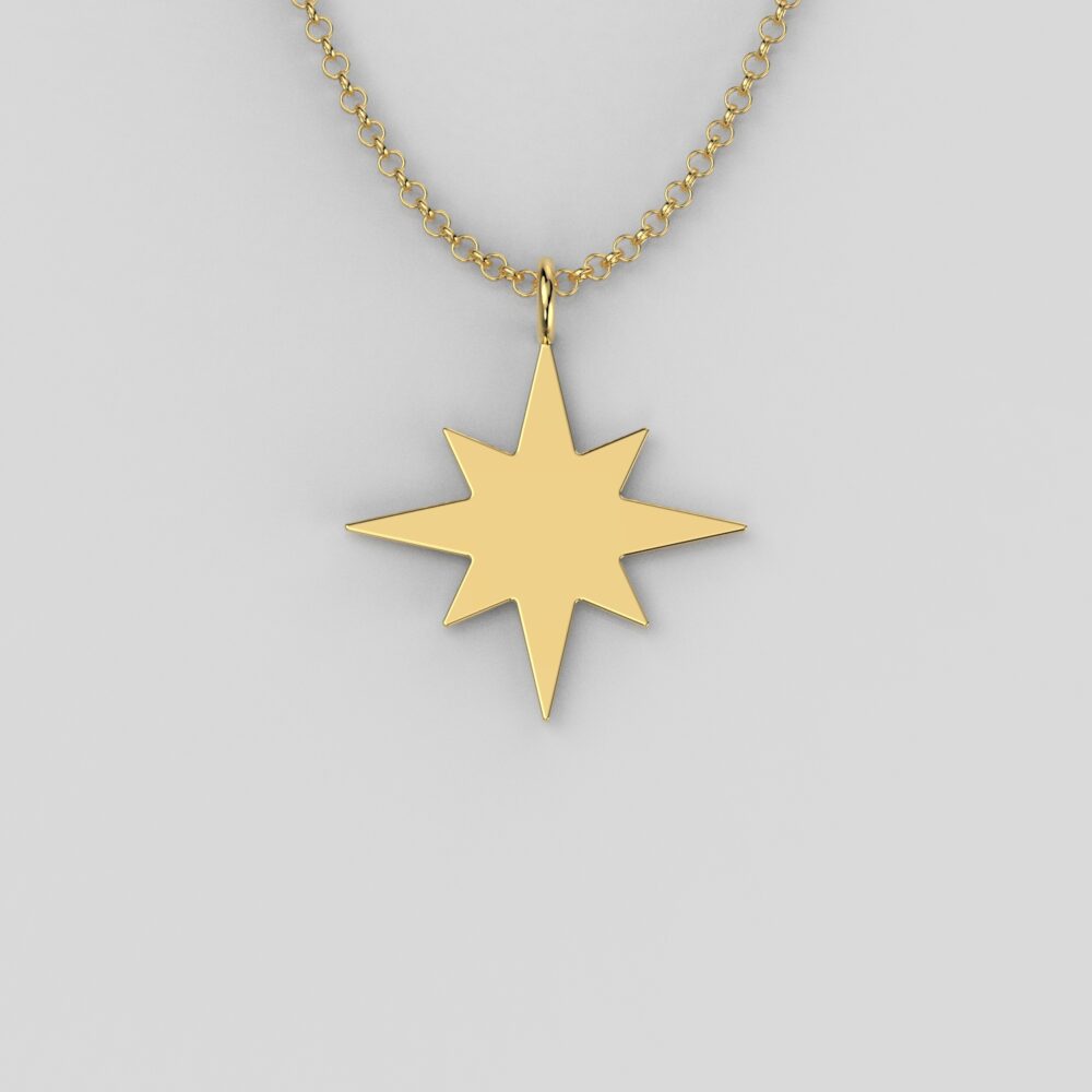 Ogrlica zvezda od žutog zlata O-LA-309-Z