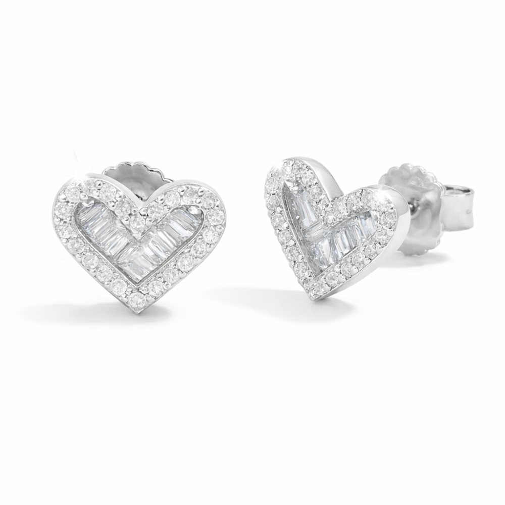 Srebrne minđuše na šraf srce JS25-E0342