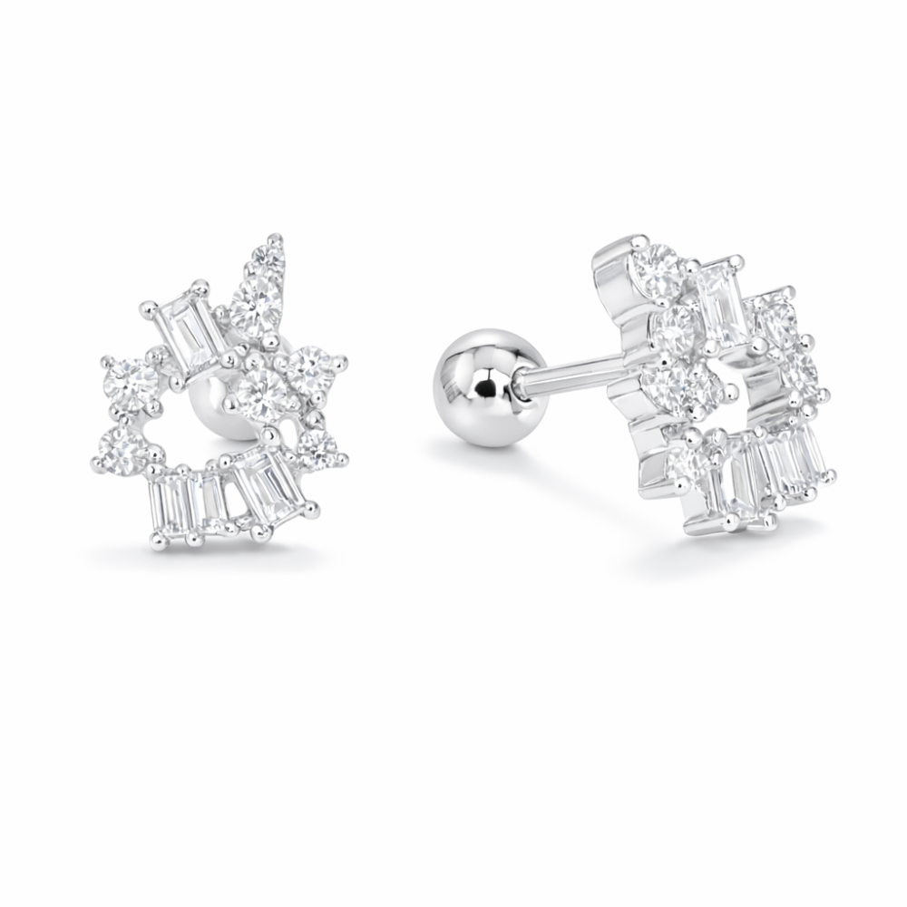 Srebrne pirsing minđuše JS48-E0202-4M