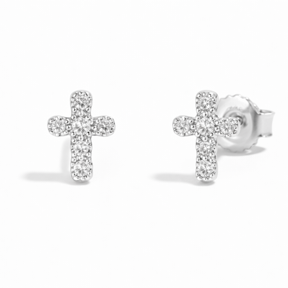 Srebrne mindjuše na šraf krst JS02-E0078