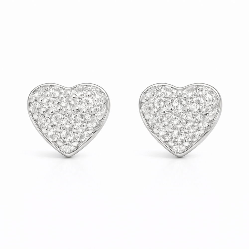 Srebrne minđuše na šraf srce JS08-E914