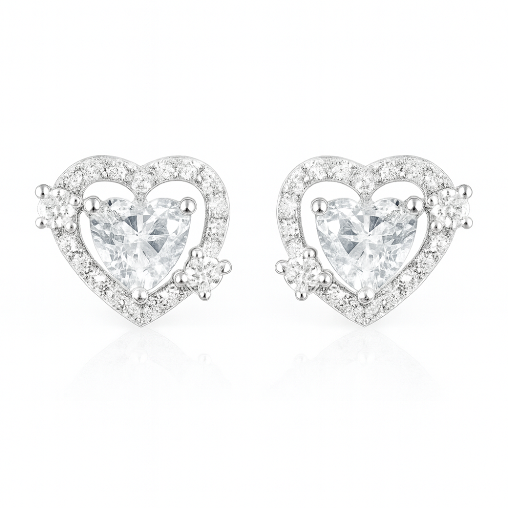 Srebrne mindjuše na šraf srce E0172