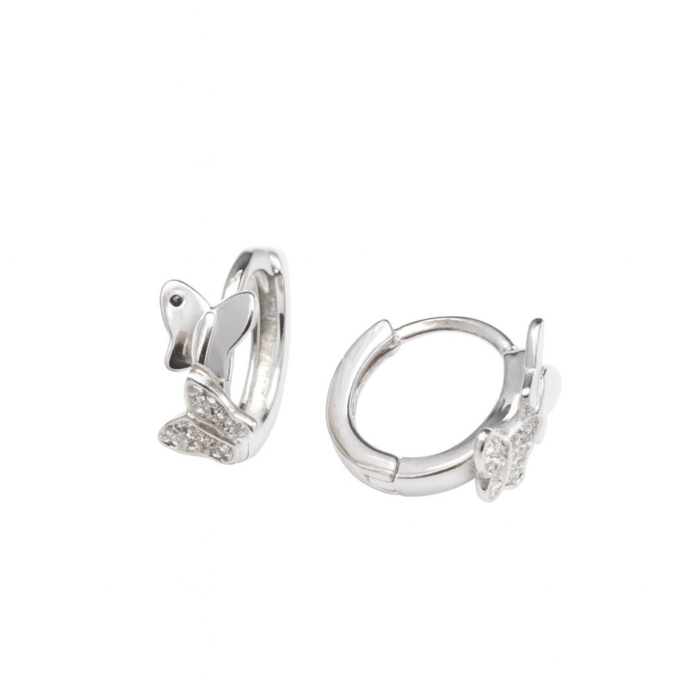 Srebrne minđuše leptir FYE14947