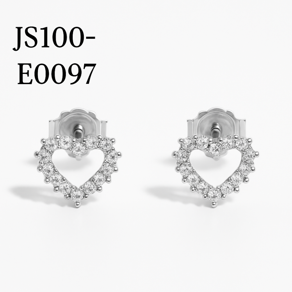 Srebrne mindjuše na šraf srce JS100-E0097