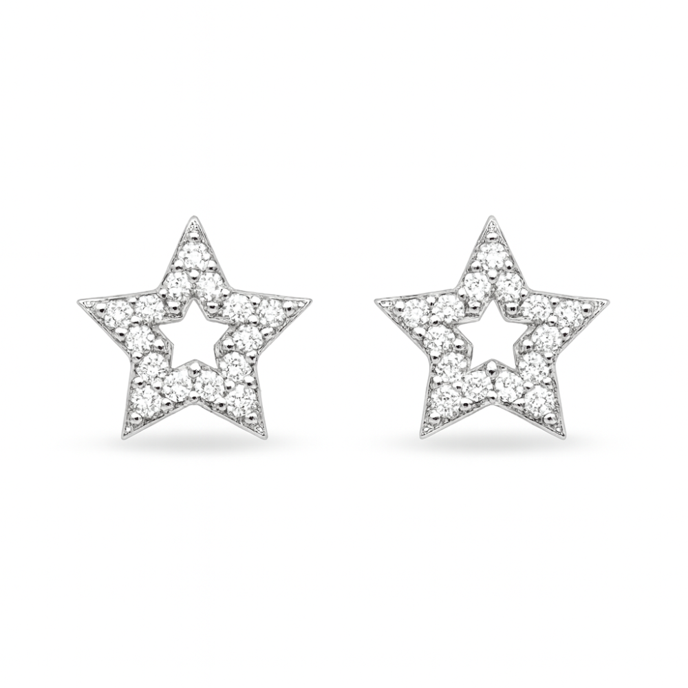 Srebrne minđuše na šraf zvezdice JS22-JE3314