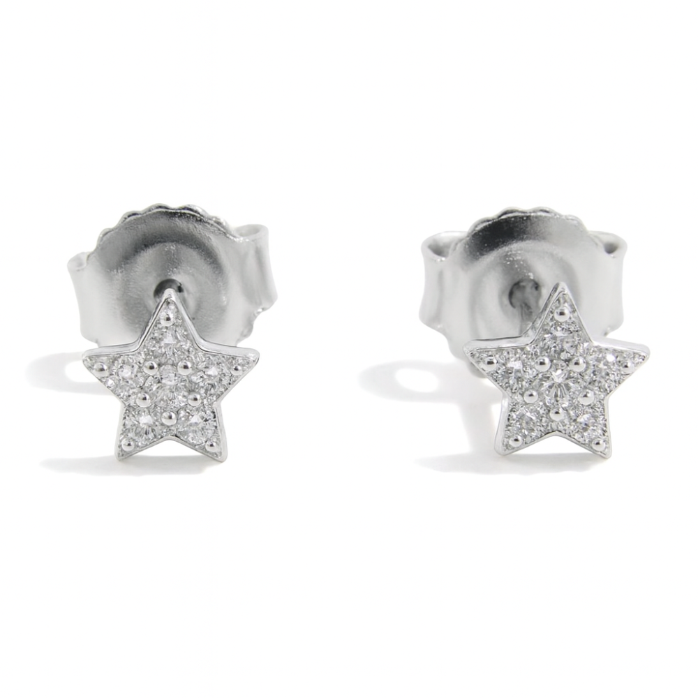 Srebrne minđuše na šraf zvezdice JS22-JE3506