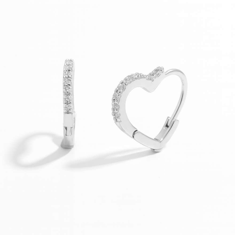 Srebrne minđuše srce JS22-JE4105